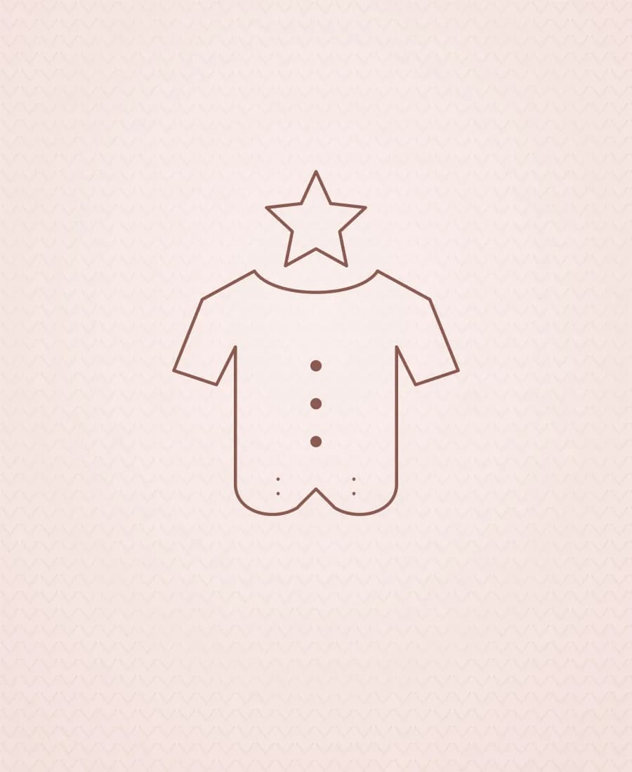 Line drawing of a hooded baby romper